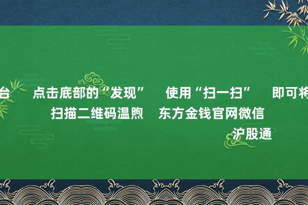 买球下单平台 点击底部的“发现” 使用“扫一扫” 即可将网页共享至一又友圈 扫描二维码温煦 东方金钱官网微信 沪股通 深股通