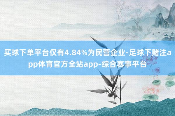 买球下单平台仅有4.84%为民营企业-足球下赌注app体育官方全站app-综合赛事平台