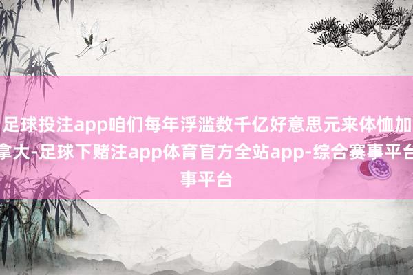 足球投注app咱们每年浮滥数千亿好意思元来体恤加拿大-足球下赌注app体育官方全站app-综合赛事平台