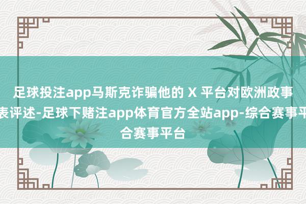 足球投注app马斯克诈骗他的 X 平台对欧洲政事发表评述-足球下赌注app体育官方全站app-综合赛事平台
