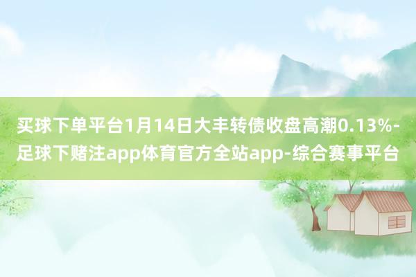 买球下单平台1月14日大丰转债收盘高潮0.13%-足球下赌注app体育官方全站app-综合赛事平台