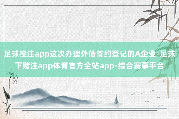 足球投注app这次办理外债签约登记的A企业-足球下赌注app体育官方全站app-综合赛事平台