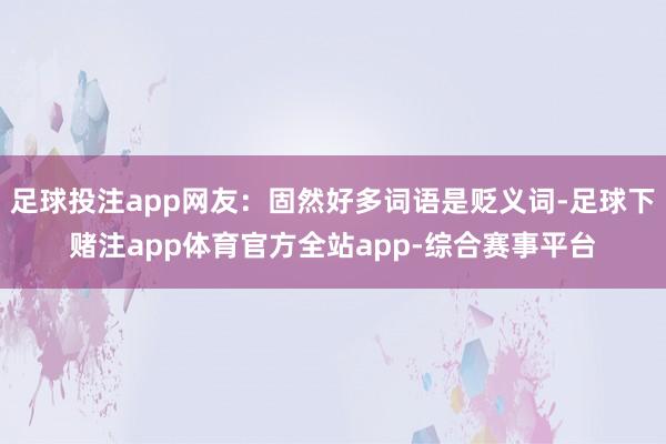 足球投注app网友：固然好多词语是贬义词-足球下赌注app体育官方全站app-综合赛事平台