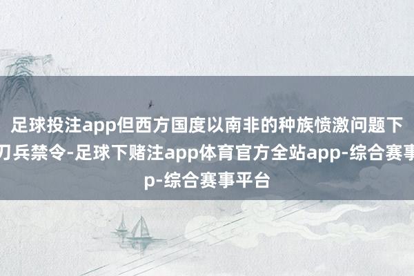 足球投注app但西方国度以南非的种族愤激问题下达了刀兵禁令-足球下赌注app体育官方全站app-综合赛事平台