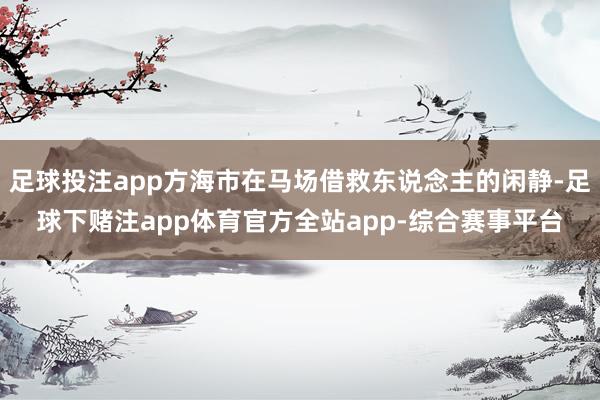 足球投注app方海市在马场借救东说念主的闲静-足球下赌注app体育官方全站app-综合赛事平台