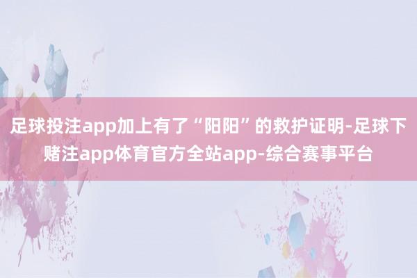 足球投注app加上有了“阳阳”的救护证明-足球下赌注app体育官方全站app-综合赛事平台