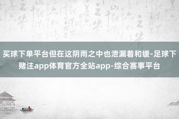 买球下单平台但在这阴雨之中也泄漏着和缓-足球下赌注app体育官方全站app-综合赛事平台