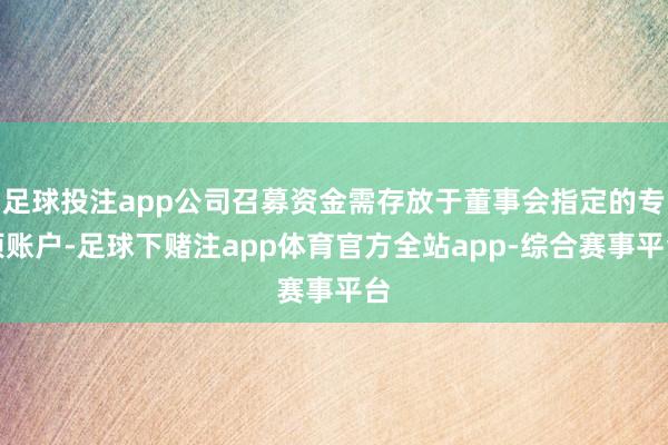 足球投注app公司召募资金需存放于董事会指定的专项账户-足球下赌注app体育官方全站app-综合赛事平台