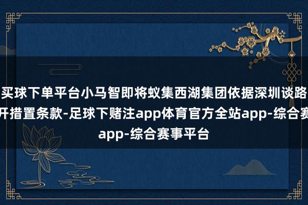 买球下单平台小马智即将蚁集西湖集团依据深圳谈路分级敞开措置条款-足球下赌注app体育官方全站app-综合赛事平台